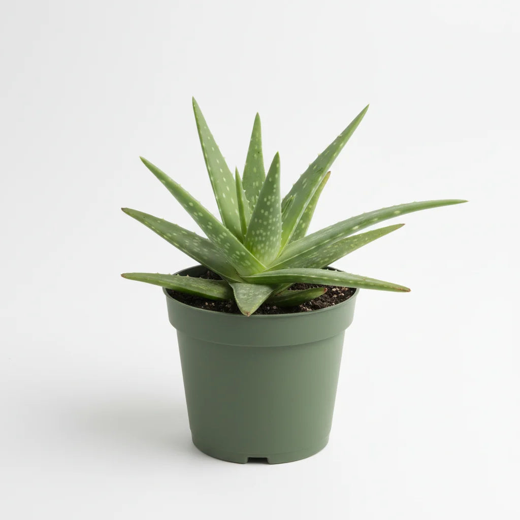Aloe Vera indoor houseplant with succulent leaves